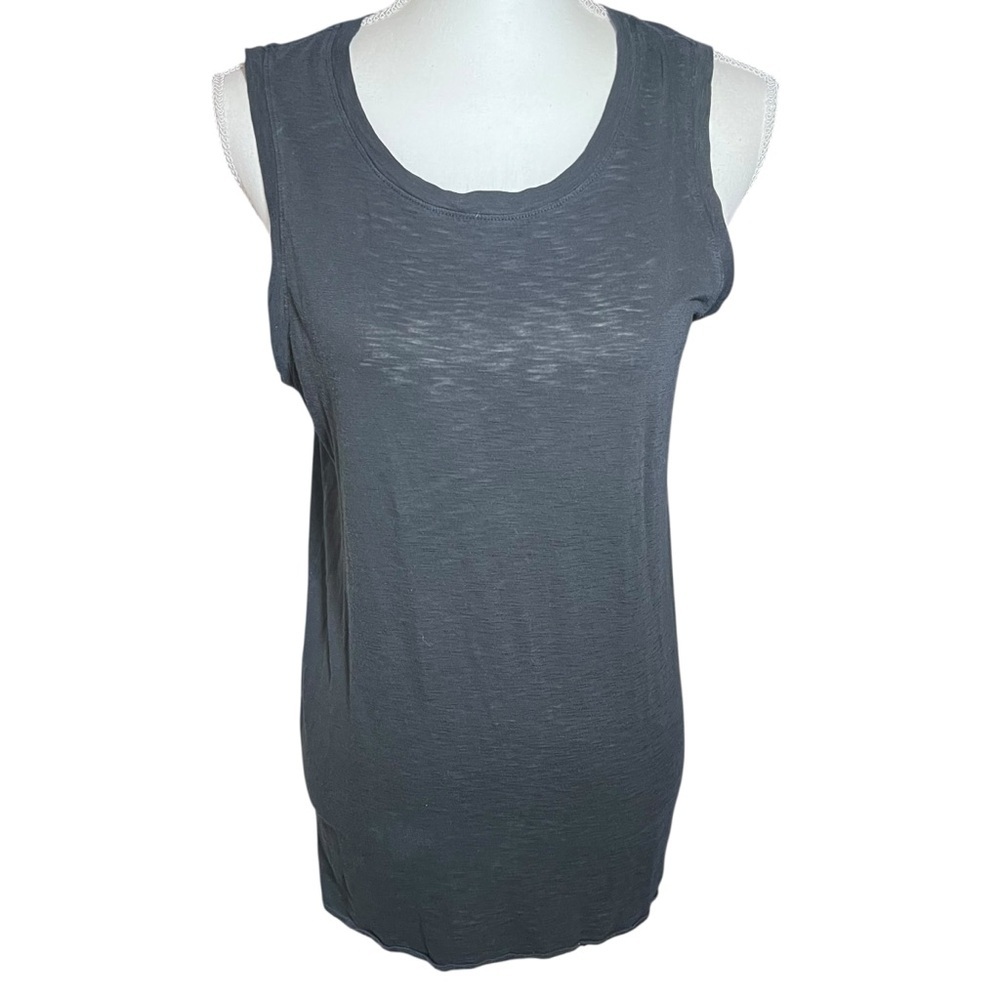 Michael Stars Sleeveless Tulip Cut Tie‎ Back T Shirt Black Yoga Lounge One Size